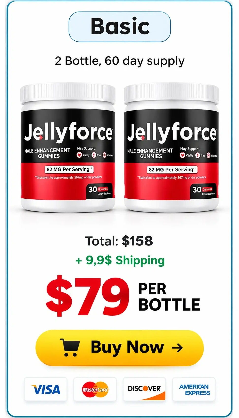 Jelly Force 2-bottle most popular pack — 60-day supply with free shipping