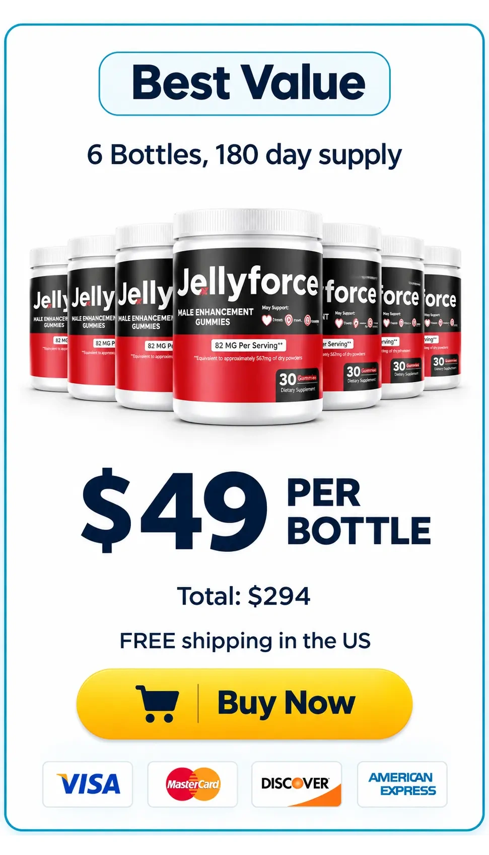 Jelly Force 6-bottle starter pack — 180-day supply for women over 40
